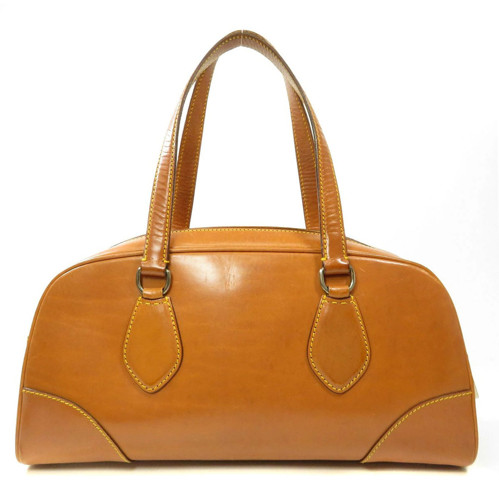 Prada handbag embossed leather logo